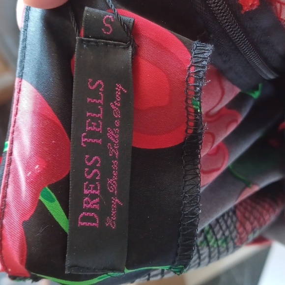 Dresstells 50s Women Cocktail Halter Dress, swing skirt, cherry pattern, corset - Picture 7 of 8